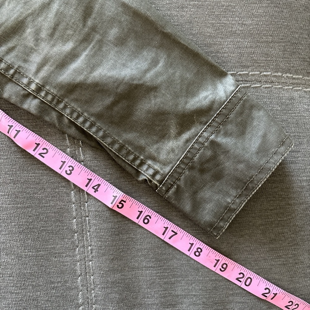 J Crew Downtown Waxed Cotton Field Military Jacket sz XS Petite Women Green - Picture 8 of 8